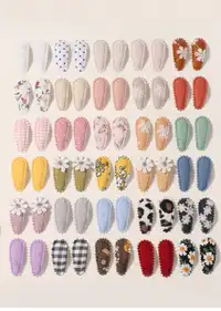 50/20/10 Pieces Baby Girl Cute Toddler Press Button Hair Clips With Flower Pattern  Carousel 6