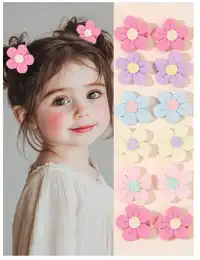 10pcs Macaron Floral Hair Clips For Girls,Adorable Colorful Flower Barrettes