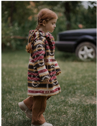 Young Girl Geometric Pattern Button Decor Jacket Carousel 3