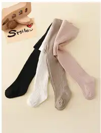 4 Pairs Children's All-Match Versatile Tights, Suitable For Infants Everyday Wear, All Season