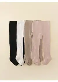 4 Pairs Children's All-Match Versatile Tights, Suitable For Infants Everyday Wear, All Season