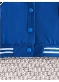  Spring And Autumn Baby Boys' Loose Baseball Jacket And Letter Printed Pants 