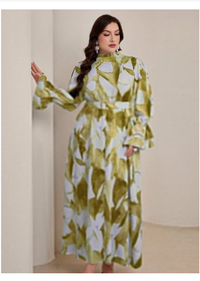 Plus Size Elegant Long Dress With Tie-Dye Pattern Carousel 5