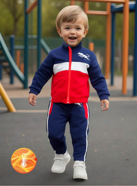  2pcs Young Boy Casual Sporty Street Chic Cute Stylish Leopard Tricolor Print Zip-Up Hoodie + Long Pant