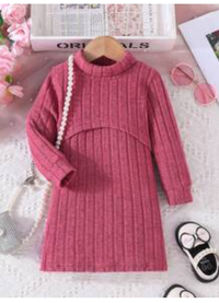 Baby Girl Solid Cami Dress & Mock Neck High Low Hem Tee Carousel 3