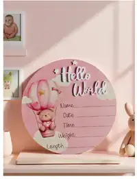 1pc "Hello World" Birth Announcement Board