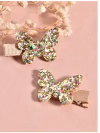 2pcs Toddler Girls Butterfly Decor Hair Clip