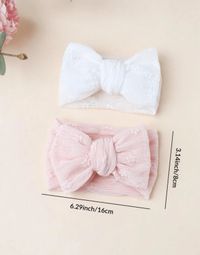 2 pcs baby oversized headband hollow lace breathable hair accessory
