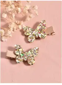 2pcs Toddler Girls Butterfly Decor Hair Clip