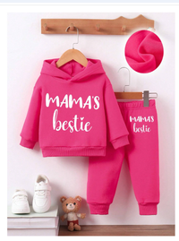 Baby Girl Fleece Hooded Sweatshirt And Pants Set Carousel 2