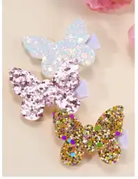6pcs Butterfly Hair Clips For Toddler Girls Sparkling Gold Glitter Butterfly Hairpins