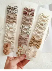 10pcs/Set Cute Bowknot Hair Clips For Girls 