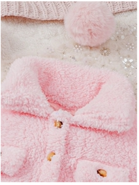 Baby Girl And Child (Girls) Suit Lapel Furry Coat + Letter Printed Long-Sleeved Dress Two-Piece Set Carousel 4