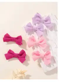 6pcs Corn Kernel Fabric Bow Kids Hair Clips Barrettes For Baby