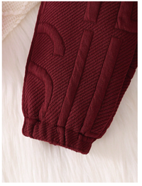 Baby Girl Letter Jacquard Sweatshirt & Pants Set