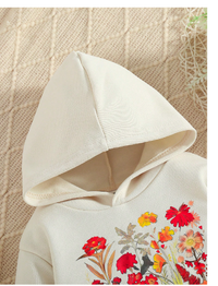 Baby Girls 2 Pieces/Set Of Stylish And Elegant Floral Hoodie + Flared Pants  Carousel 3