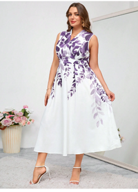 Floral Print Sleeveless Plus Size Dress Carousel 2