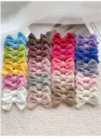 6/20/40pcs Fabric Corn Kernel Bow Hair Clips, Suitable For Babies & Toddlers Love Valentine