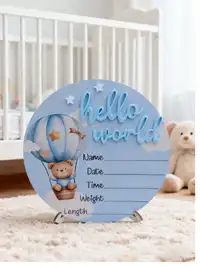 1pc "Hello World" Birth Announcement Board