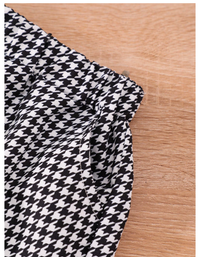 Young Boy Mock Neck Sweatshirt & Houndstooth Print Pants Carousel 5