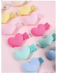 16pcs Macaron Hair Clips For Toddler Girls Adorable Candy Color Heart Shape Hairpins 