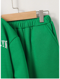 2pcs Young Boy Casual Korean Style Letter Embroidered Knitted Long Sleeve Sweater And Jogger Carousel 3