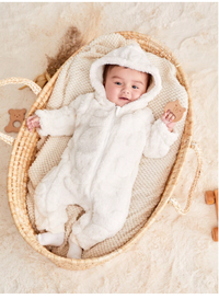 Newborn Baby Boy Cute Hooded Fleece Romper