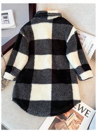 Young Girl Fall/Winter Clothes Young Girl Double-Faced Black & White Checkered Long Sleeve Carousel 3