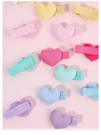 16pcs Macaron Hair Clips For Toddler Girls Adorable Candy Color Heart Shape Hairpins 