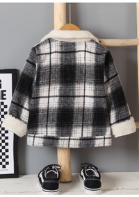 Young Boys' Daily Casual Classic Plaid & Plush Long Sleeve Shirt Warm & Comfortable Coat Carousel 1