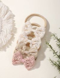 4Pcs hollow out lace butterfly shaped high elasticity headband