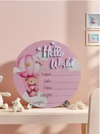 1pc "Hello World" Birth Announcement Board