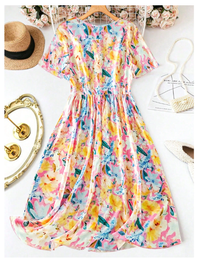  Plus Size Short Sleeve Casual Dress, Simple & Fashionable For Everyday  Carousel 2