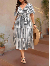 Plus Size Women Ditsy Floral Dress