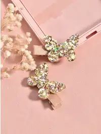 2pcs Toddler Girls Butterfly Decor Hair Clip