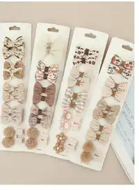 10pcs/Set Cute Bowknot Hair Clips For Girls 