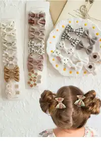 10pcs/Set Cute Bowknot Hair Clips For Girls 