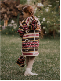 Young Girl Geometric Pattern Button Decor Jacket Carousel 1