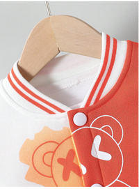 2pcs/Set Baby/Toddler Autumn/Winter Sporty Stylish Baseball Jacket And Casual Long Pants Outfit