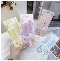 2pcs Portable Mini Comb, Cartoon Macaron Color Pattern Small Comb