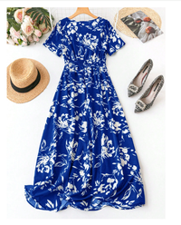Women Short Sleeve V-Neck Simple Fashion Dress Carousel 7