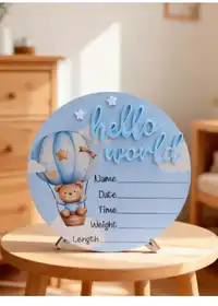1pc "Hello World" Birth Announcement Board