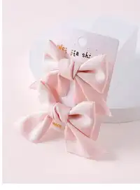 2pcs Set Elegant Minimalist Stylish Bow Knot Hair Clips, Cute For Teen