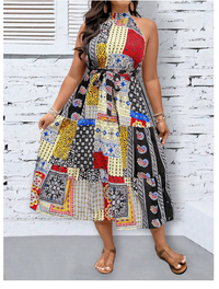 Plus Size Sleeveless Women's Fashion Summer Dress