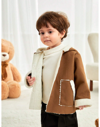 Babyboy/Babygirl Contrast Color Fleece Hooded Jacket