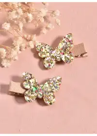 2pcs Toddler Girls Butterfly Decor Hair Clip