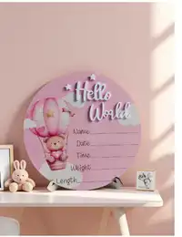1pc "Hello World" Birth Announcement Board