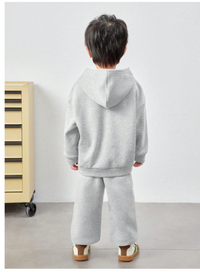 2pcs/Set Young Boys Casual Letter Graphic Hoodie And Pants  Carousel 1