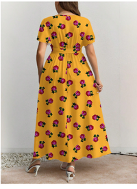Plus Size Casual Retro Floral Pattern Loose Fit Dress Carousel 2