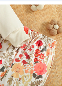 Baby Girls 2 Pieces/Set Of Stylish And Elegant Floral Hoodie + Flared Pants  Carousel 6